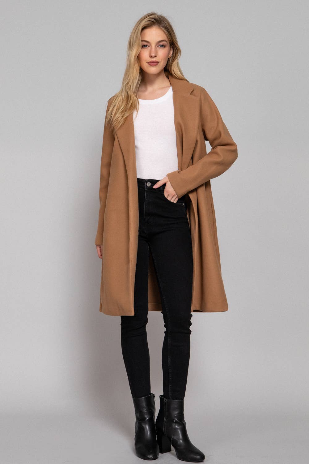 Active Basic | Active USA – wholesale Coat – Women’s – Long Sleeve Open Front Soft Felt Long Coat24