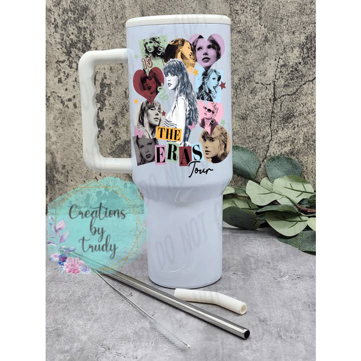 Singer tour, swift, eras- 40oz stainless steel tumbler for wholesale by Creations by Trudy