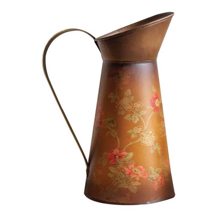 Metal Pitcher Fall Floral for wholesale by Manual Woodworkers and Weavers, Inc.