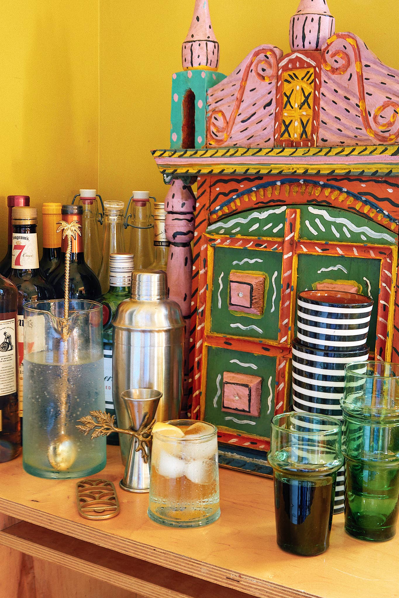 Voyage - Wholesale Drinking Glass/Cup - Moroccan Palm Green Beldi Glass (24)9