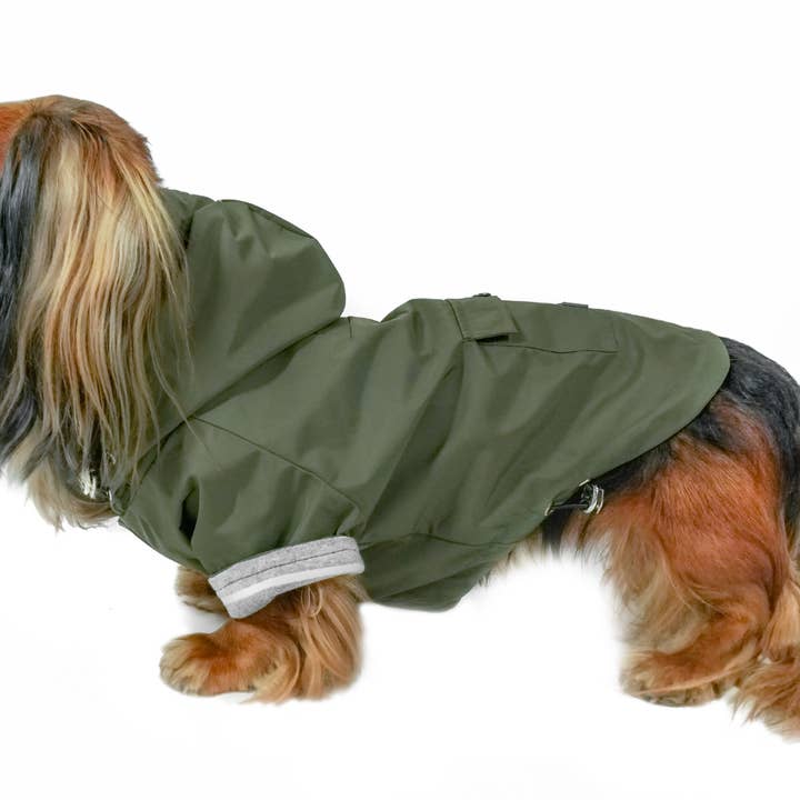 Highland Dog Jacket and Raincoat - Olive Green for wholesale by DJANGO