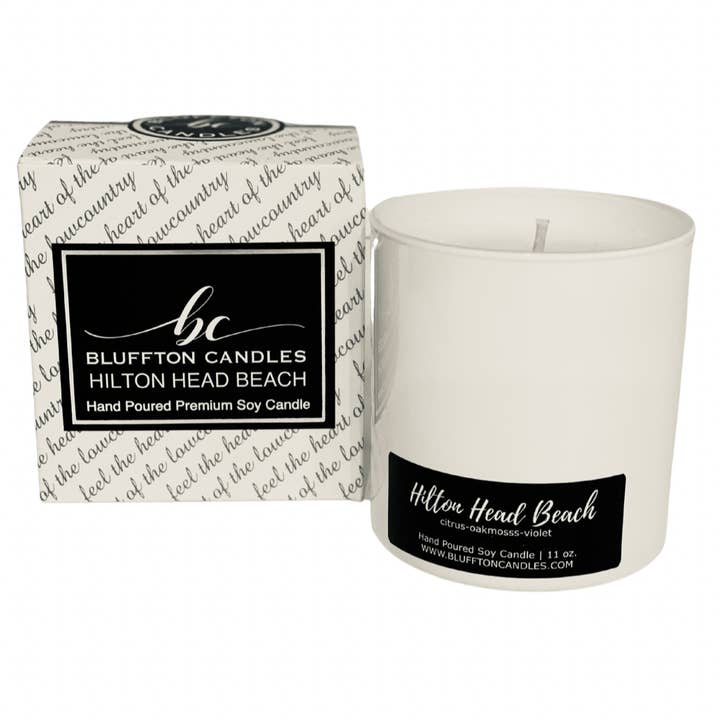 White Glass | Hilton Head Beach 11 oz. for wholesale by Bluffton Candles