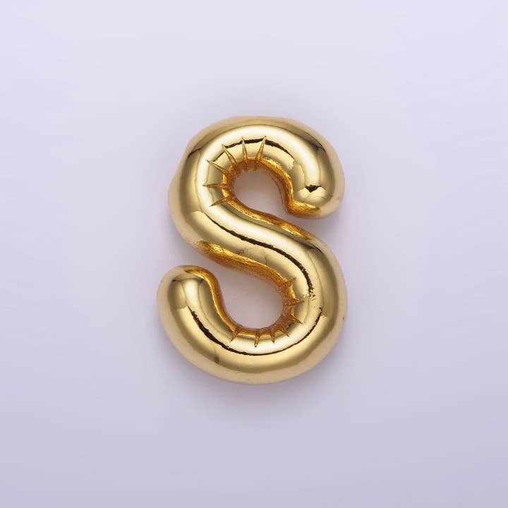 Aim Eternal - Wholesale Individual charm/pendant - 14K Gold Filled 20mm Chubby Balloon Initial Letter Pendant | A1067-A107918