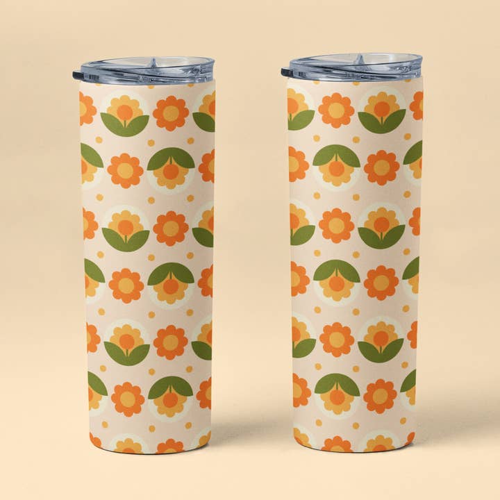 70s Floral Field Tumbler for wholesale by amarieacreates