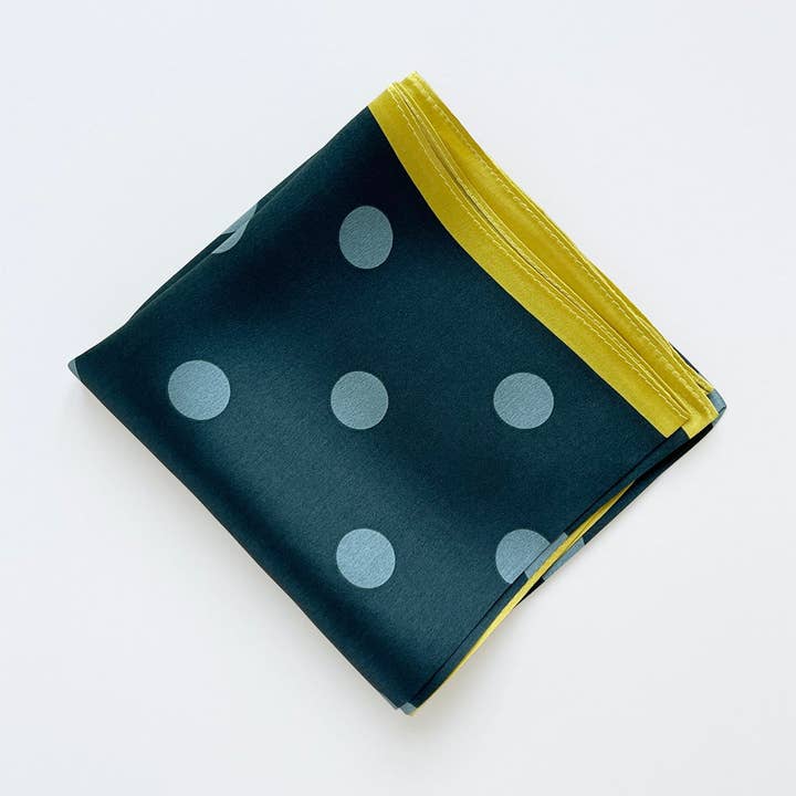 65 Teal Green Polka Dot Silk Square Scarf for Women for wholesale by LuluLane