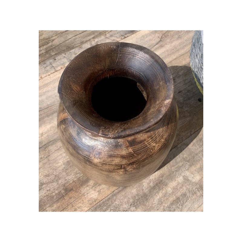 Paloma Black (Casa Natura Design, S.L.) - Wholesale Vase - Small Size Original Wooden Himalayan Storage Vase/Pot5