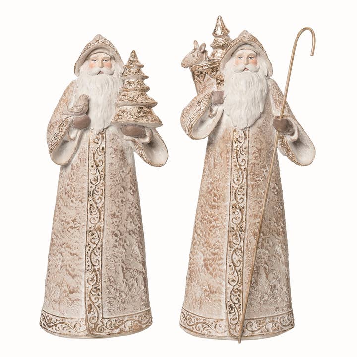 Transpac - Wholesale Decorative Figurine - Christmas Resin Elegant Santa Figurine Set 2 DS0