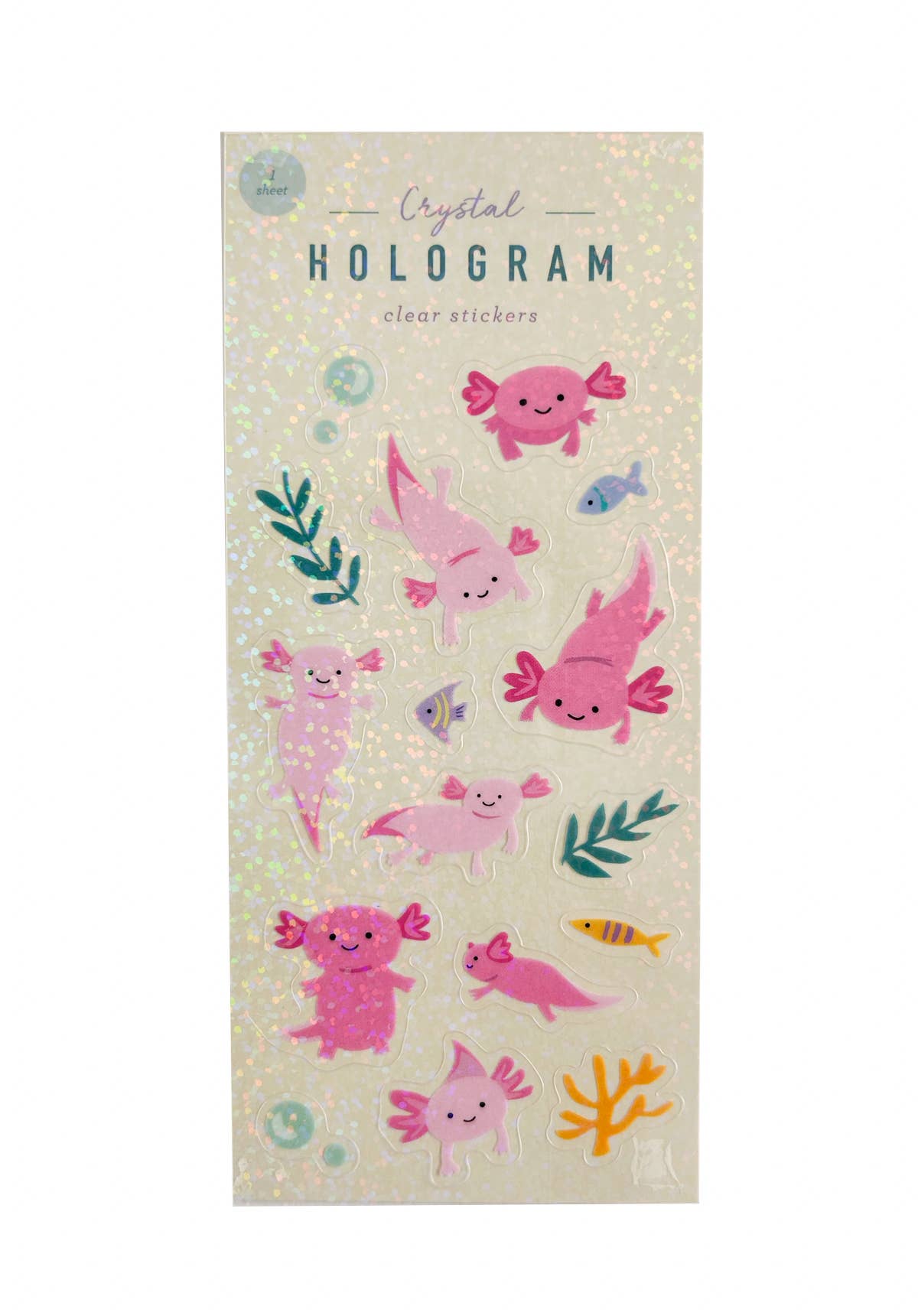 Girl of All Work - Wholesale Sticker - Axolotls Crystal Hologram Clear Stickers0