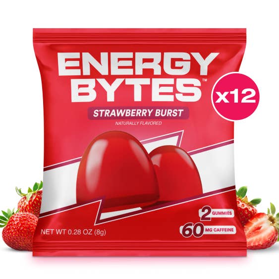 Energy Bytes - Wholesale Oral supplement/vitamin - Energy Bytes Caffeine Gummies | Strawberry Burst | 12-Pack