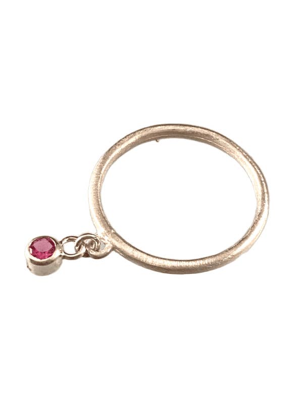Sterling & Faceted Pink Tourmaline Gemstone Charm Ring for wholesale by GK Designs