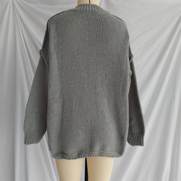 HIDDENBRAND - Wholesale Knit Sweater - Women's - Relaxed Half-Neck Plain Knitted Jumper4