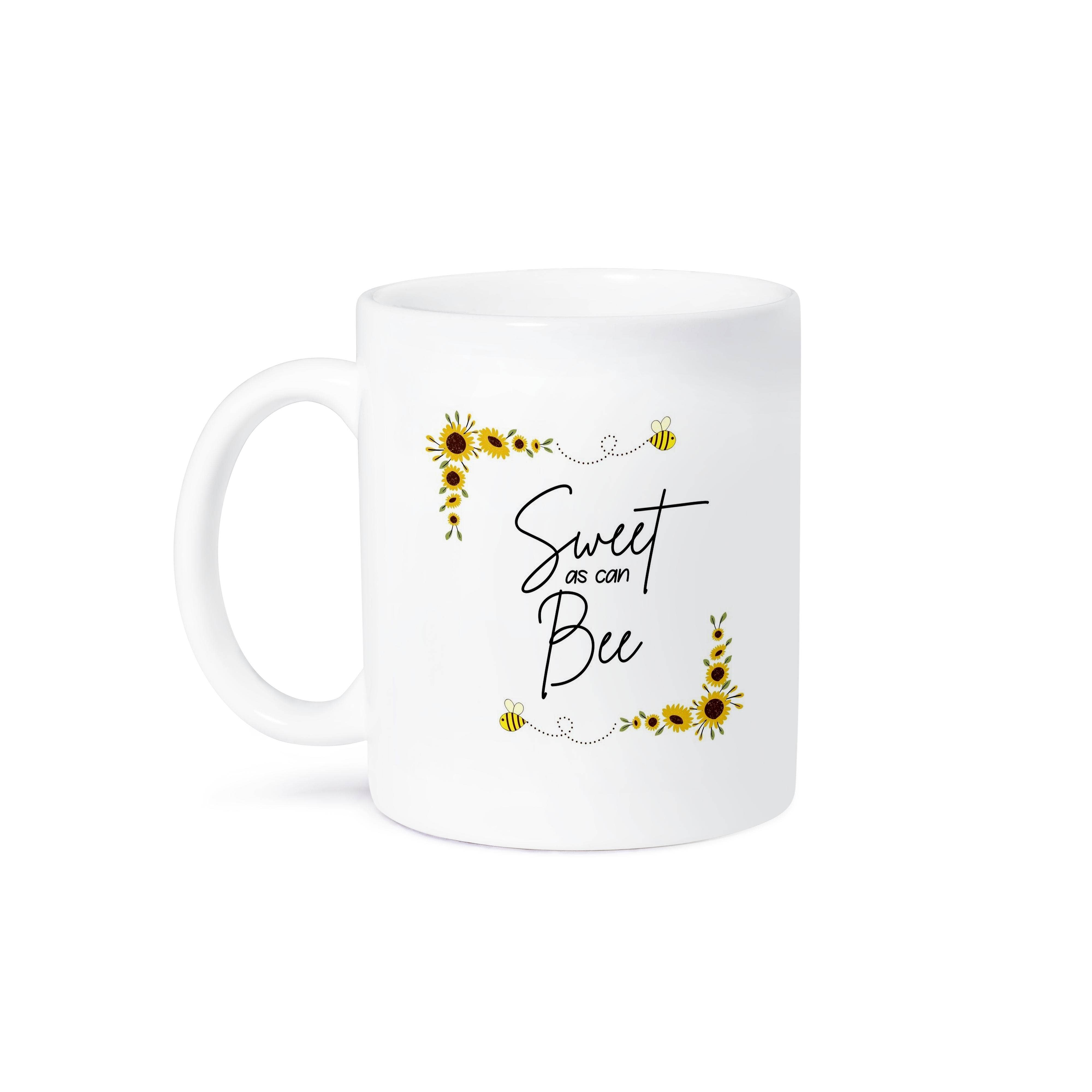 3dRose – Caneca por atacado – 3dRose, Citação divertida Doce como mel com girassóis e abelhas, Caneca8