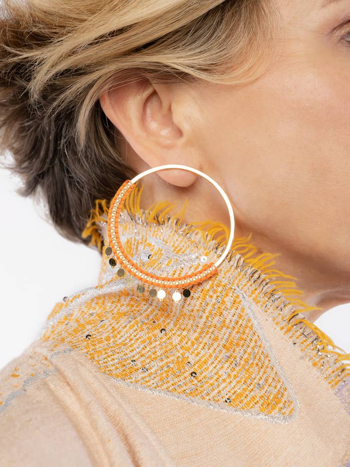 Hula Twist Orange Earrings for wholesale by Lola SRL