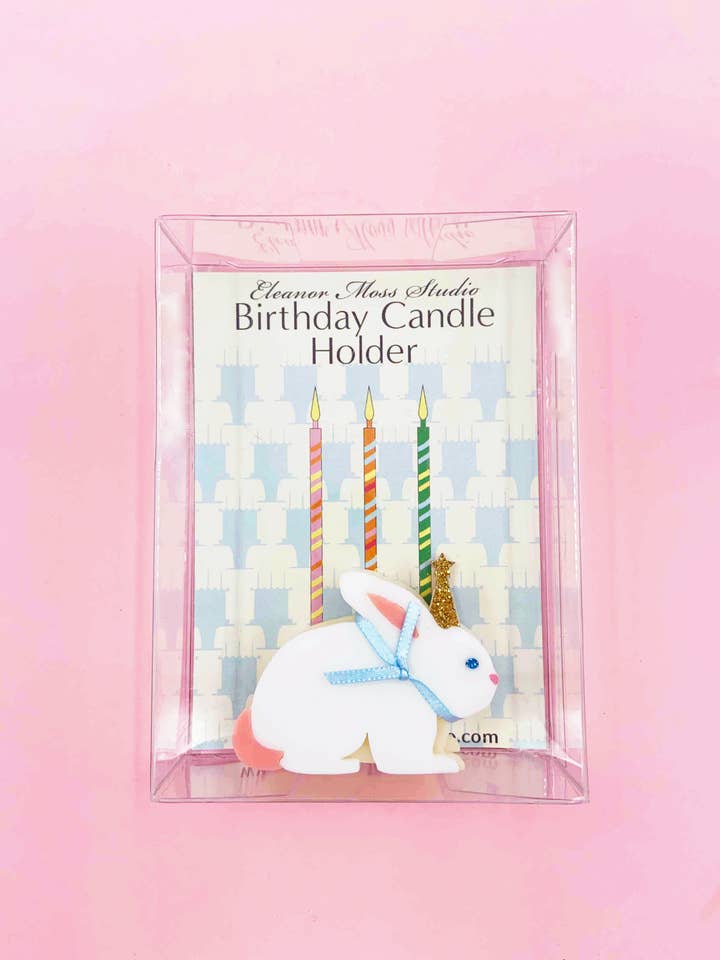 Rabbit Birthday Candle Holder for wholesale by Eleanor Moss Studio