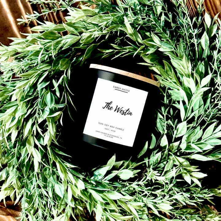 The Westin 16 oz 100% Soy Candle for wholesale by Ember Water