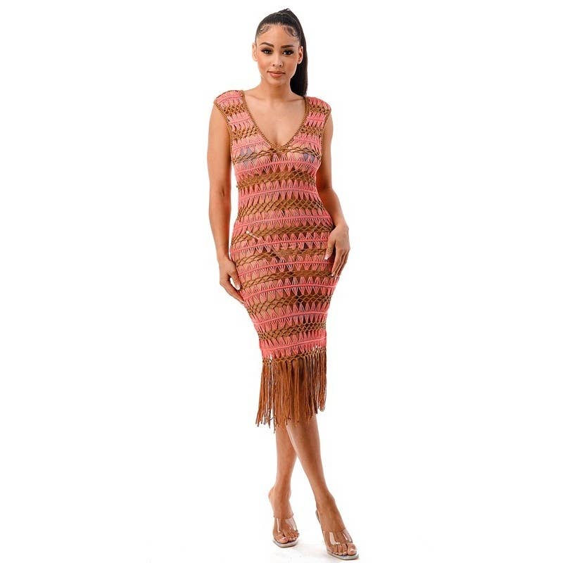 DORCAS - Vente Robe – femme - Robe midi en crochet5