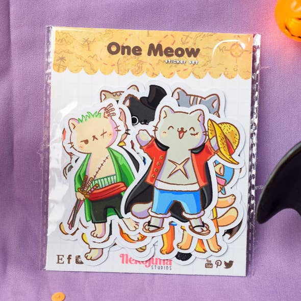 Conjunto de Adesivos One Meow Cats por atacado de Nekojima Studios