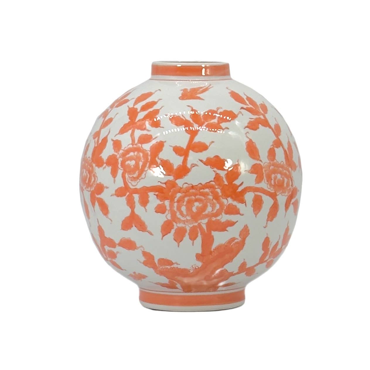 Galt International Company – Engroshandel Vase – Keramisk globusformet vase med Chinoiserie-blomster, 30 cm i diameter5