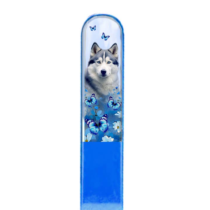 Lime à ongles en cristal coloré 3D pour chiot chien Husky sibérien pour la vente par Classy Nail Files