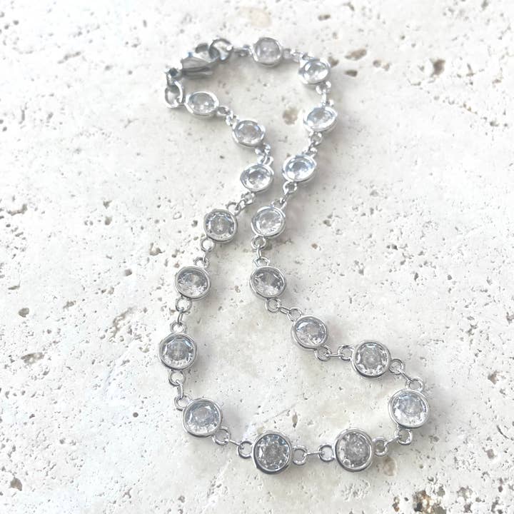 Tobillera de cristal para el baile de graduación, boda, novia, playa para venta al por mayor de VB&CO Designs Handmade Jewelry