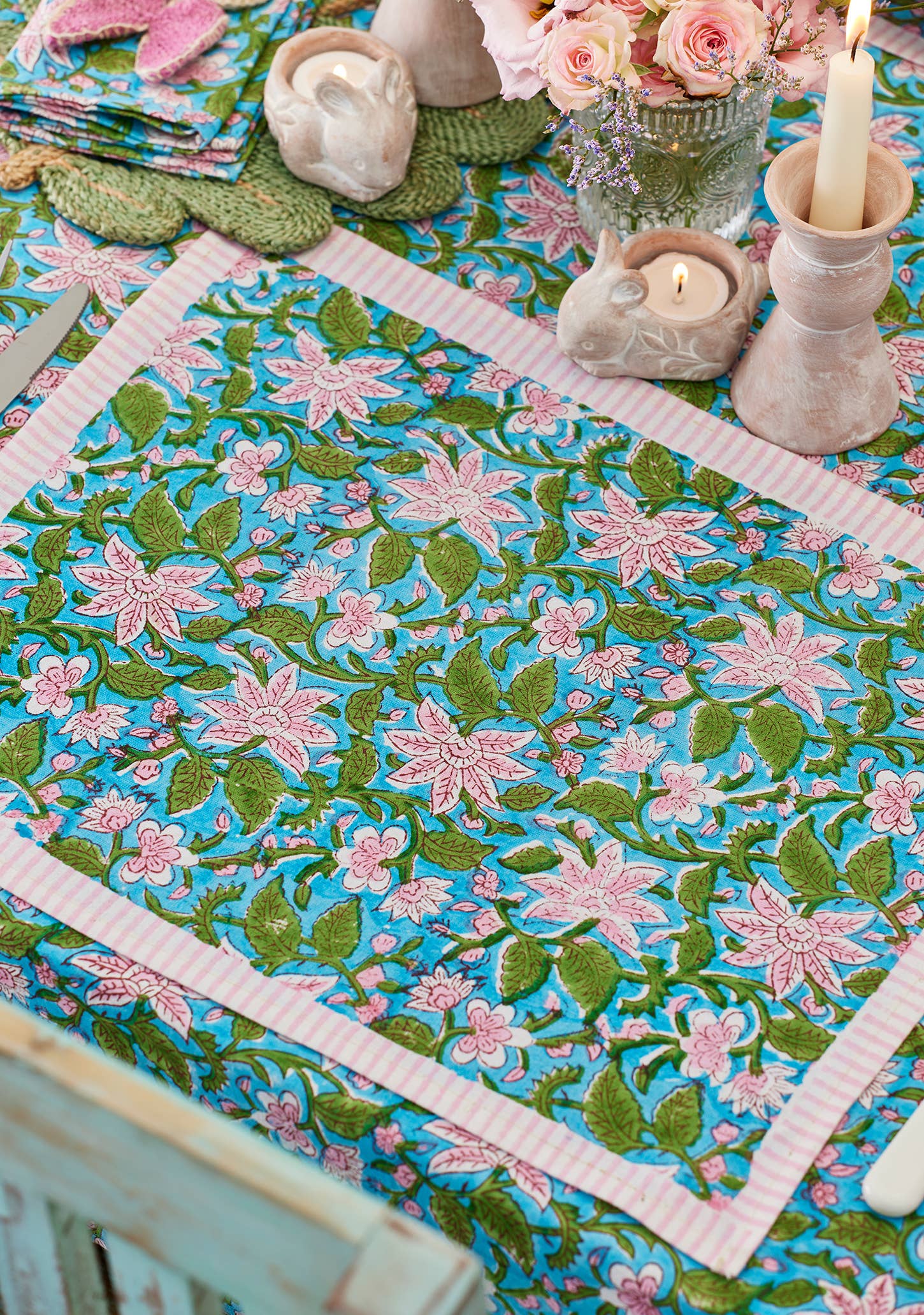 Namaste – wholesale Placemat – Block Print Placemat - Lily2