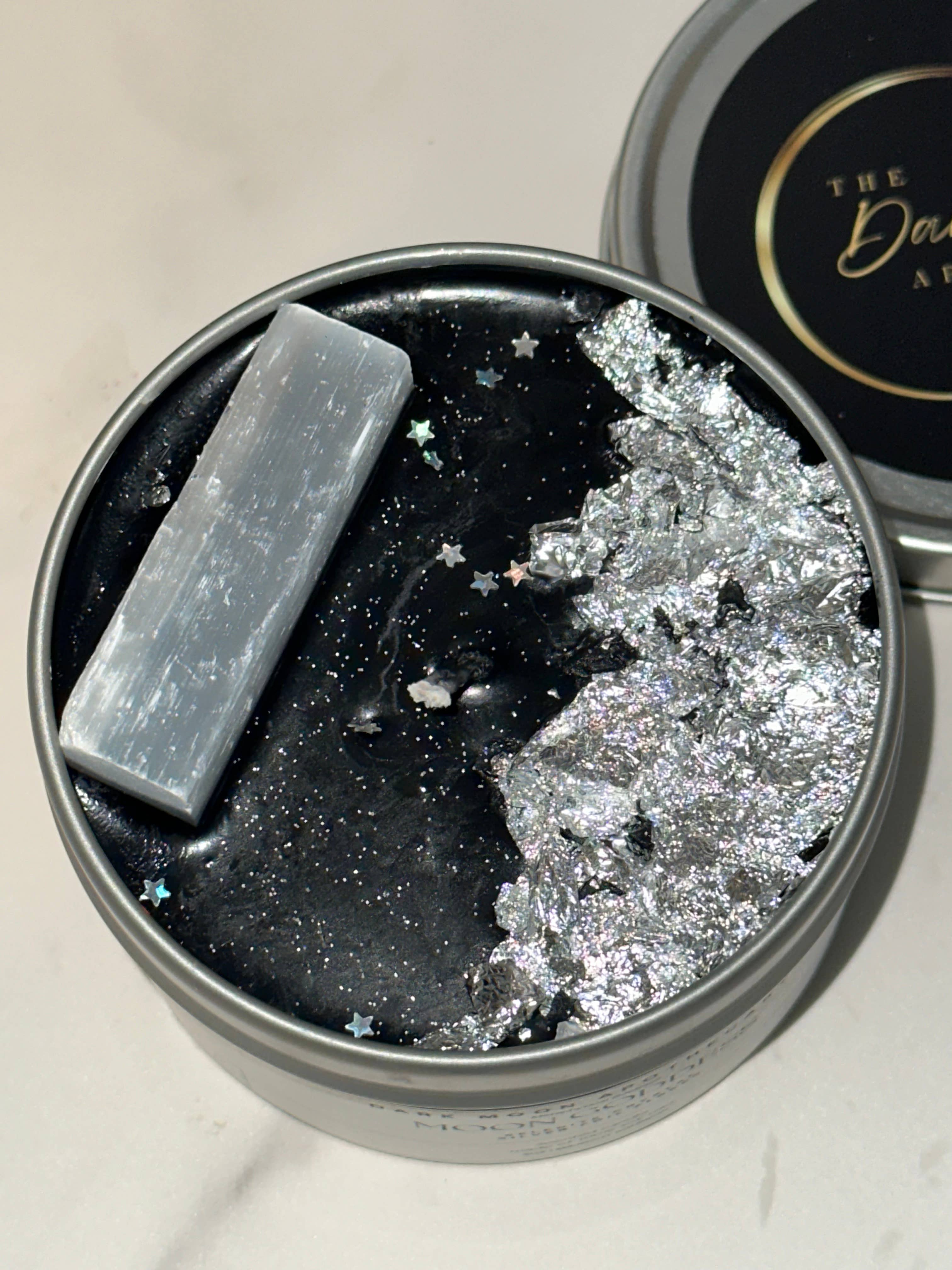 The Dark Moon Apothecary - Wholesale Travel Candles - Moon Goddess soy crystal candle w/ selenite.6