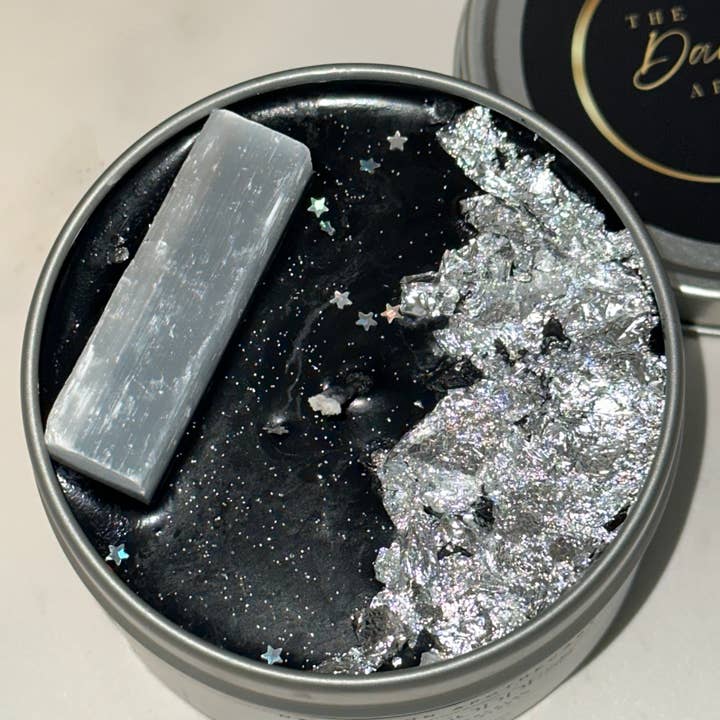 The Dark Moon Apothecary - Wholesale Travel Candles - Moon Goddess soy crystal candle w/ selenite.6