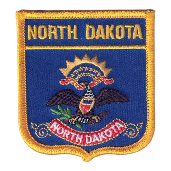 NORTH DAKOTA Med Flag Shield Patch - 2705 for wholesale by Happy Wood Products