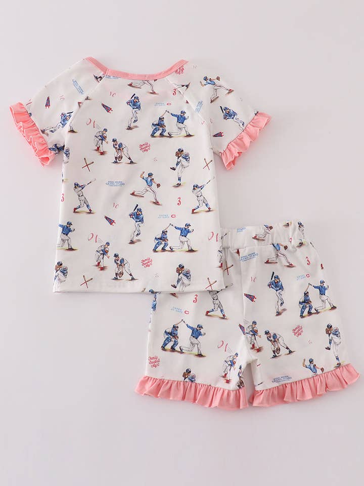 Aspen Rain Boutique - Wholesale Sleepwear Set - Kids - Baseball print girl pajam set4