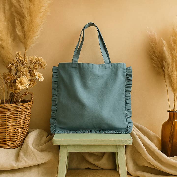 Fabrica Kraft – Engroshandel Tote bag - Dame – Canvas Ruffle Taske | Canvas Farvet Taske | Uden Mærke2