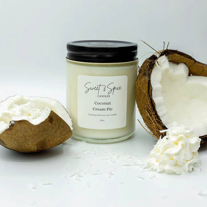 Sweet & Spice Candles - Wholesale Jar/filled candle - Coconut Cream Pie Soy Wax Candle