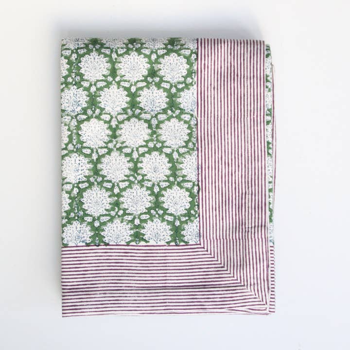 Rozablue – wholesale Duk – Handtryckt duk i fyrkant, Breezy green, 150 x 150 cm2