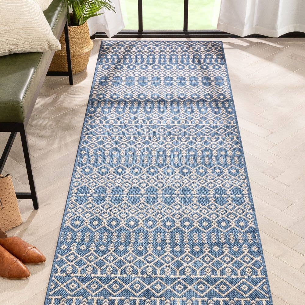 Well Woven - Wholesale Area Rug - Nord Moroccan Tribal Indoor Outdoor Blue Flatweave Rug8