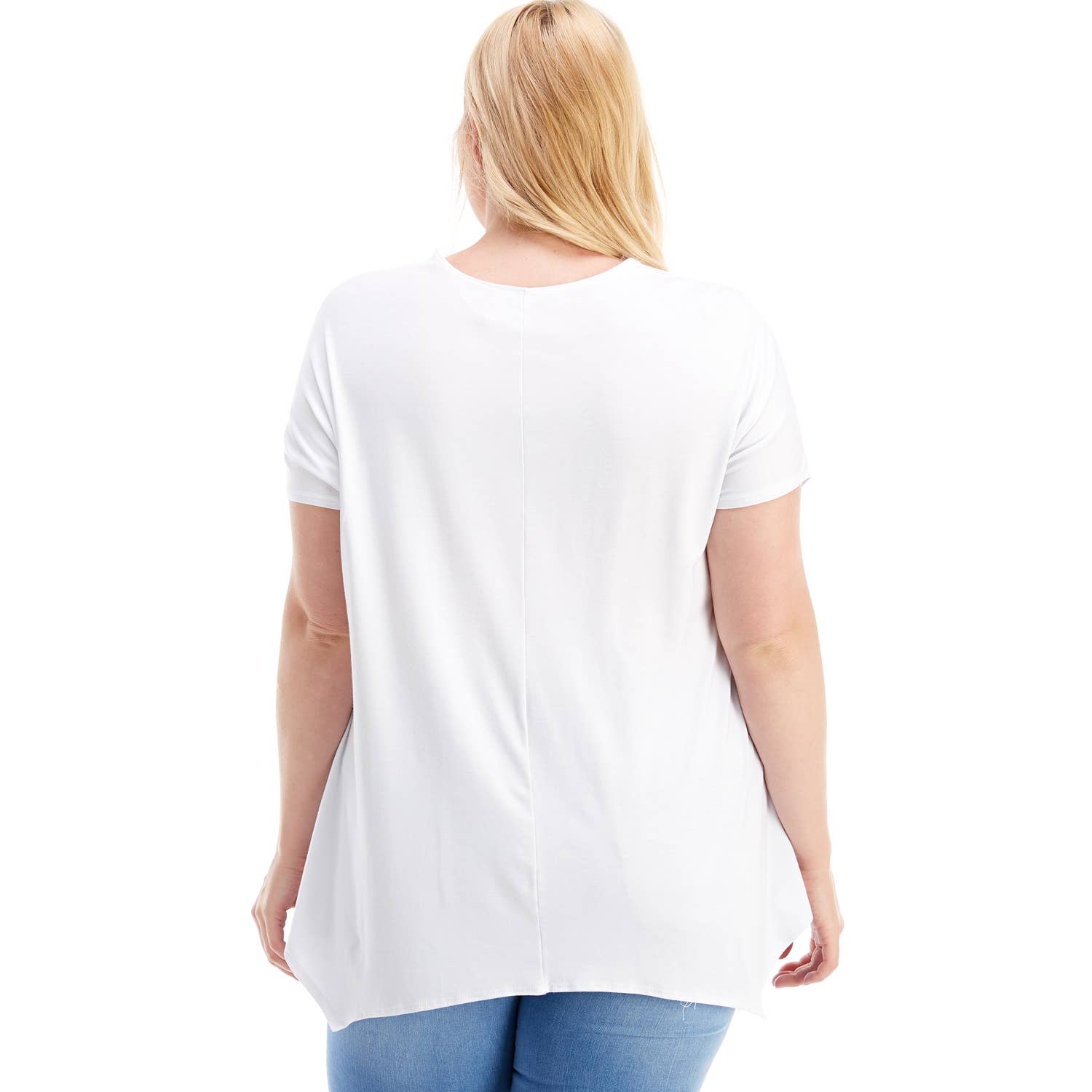 Azules Clothing - Wholesale Tunic - Women's - ATP-2307RSX Plus Size Asymmetric Short Sleeve Tunic84