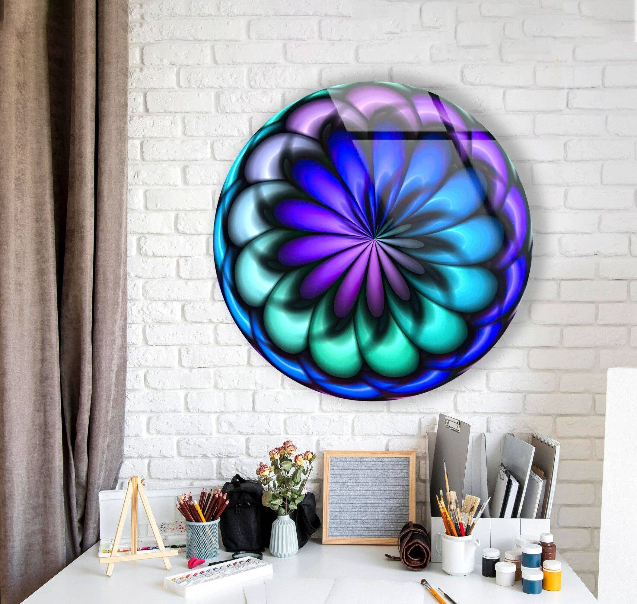 MyPhotostation - Wholesale Wall Accent - Abstract Round Tempered Glass Wall Art6