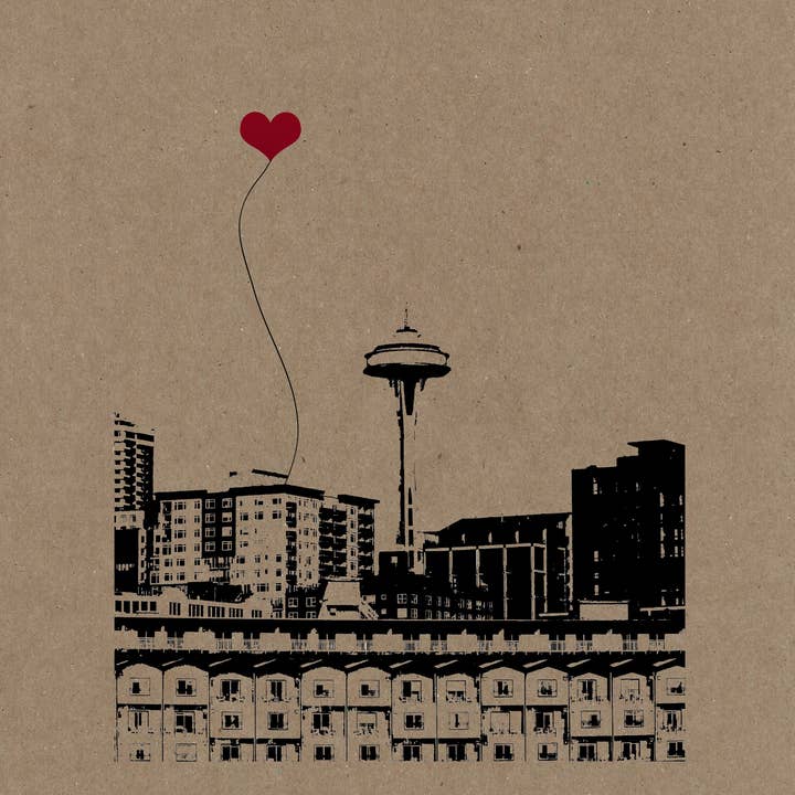 Affiche kraft Seattle Space Needle pour la vente par noteify