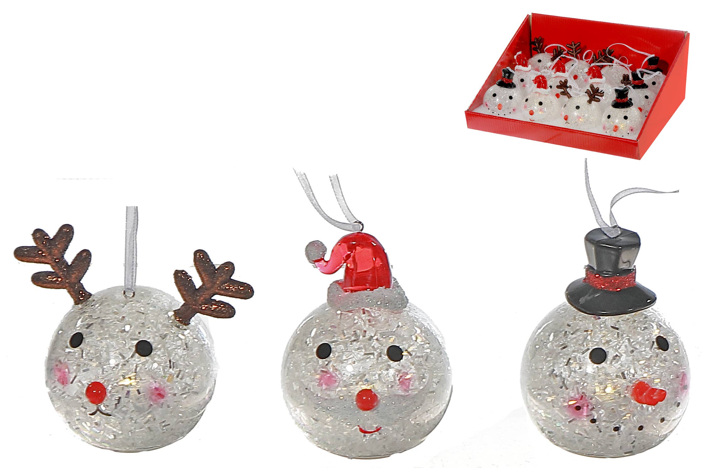 IH Casa Decor – wholesale Ornament set – LED ROUND FACE ORNAMENTS (ASSTD) (12/DISP)0