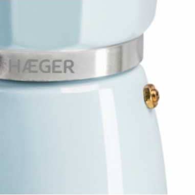 Haeger – Engroshandel Kaffekoger – Kaffemaskine HAEGER MOKA Pot 6 - Aluminium 6 kopper, Blå