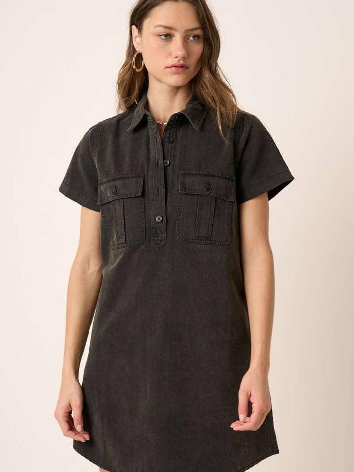 ACID WASH SHIRT DRESS for wholesale by mittoshop