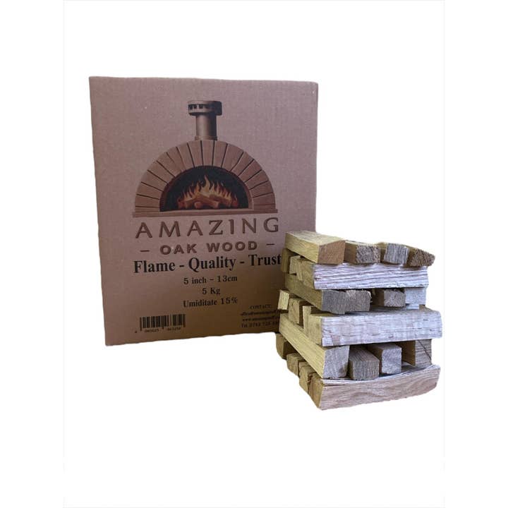 Amazing Oak Wood - Wholesale Fire Pit - Kiln-Dried Firewood for Pizza Ovens, 5 kg, 2 Boxes3