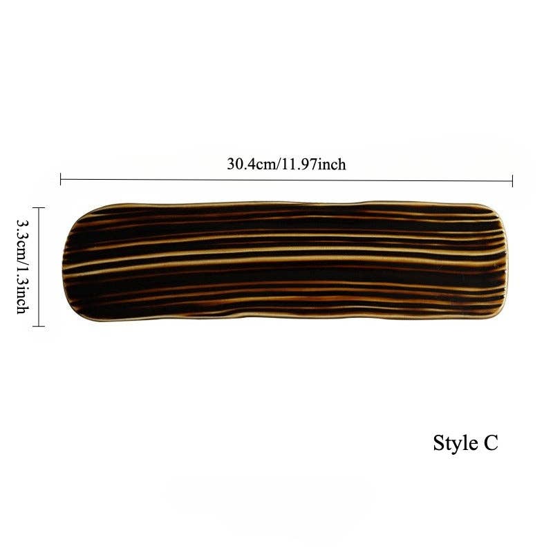 Gohobi （We cover U.S. import duties） – wholesale Dinner plate – Gohobi Hand-Painted Rectangular Sushi Plate2