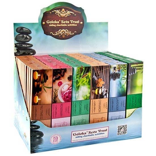 GREENROOTS USA LLC - Wholesale Incense - Goloka Aromatherapy Series Incense Display Set - 72 Packs