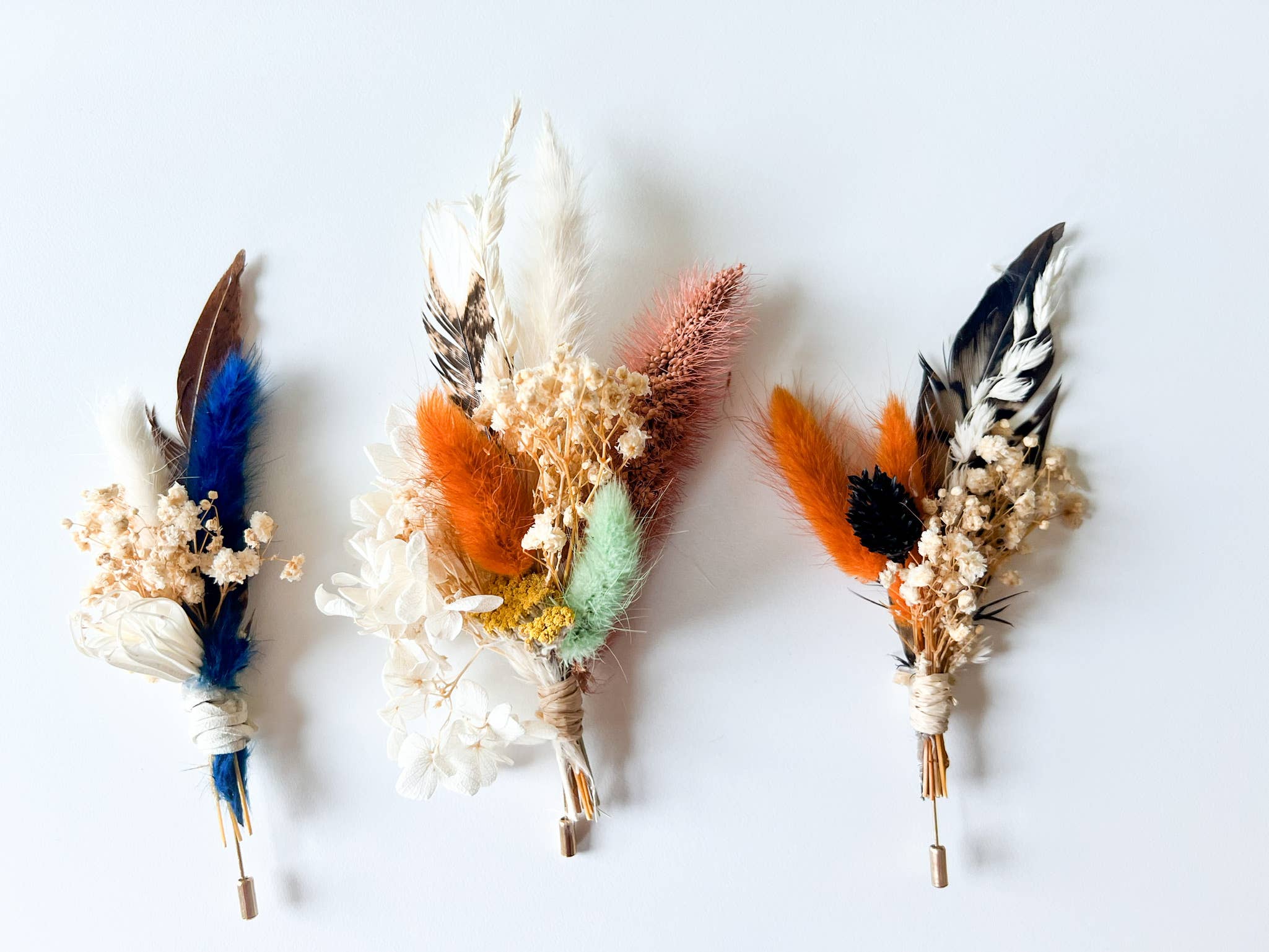 Withered Whimsy - Wholesale Dried/Pressed Flowers - Burnt Orange Wedding Boutonniere|"The Phoenix"7