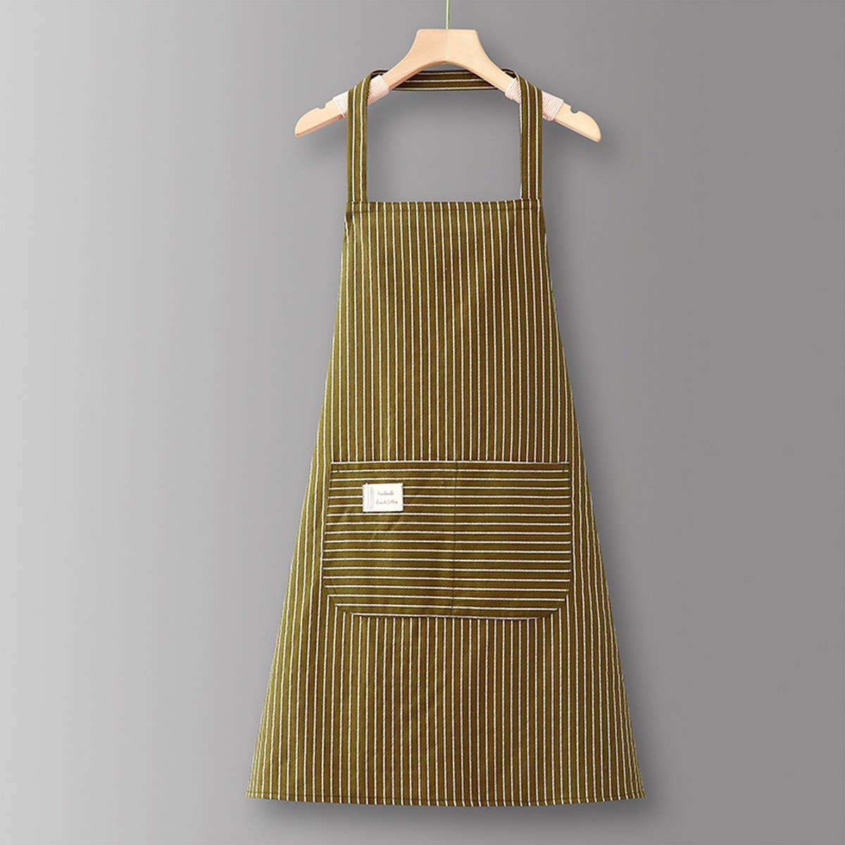 ACCITY - Wholesale Apron - Cotton Striped Grid Kitchen Apron with Pocket_CWMM100954