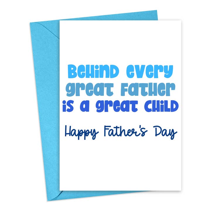 Funny Fathers Day Card from Child Dad Gifts Greeting Cards for wholesale by R is for Robo