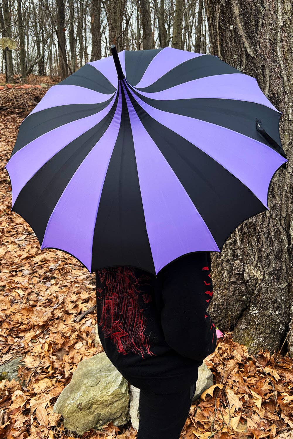 vampirefreaks - Wholesale Umbrella - Unisex - Batwing Pagoda Umbrella [BLACK/LIGHT PURPLE]5
