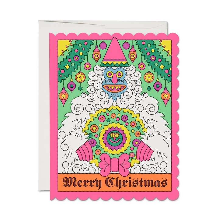 Abominable Snowman greeting card for wholesale by Red Cap Cards