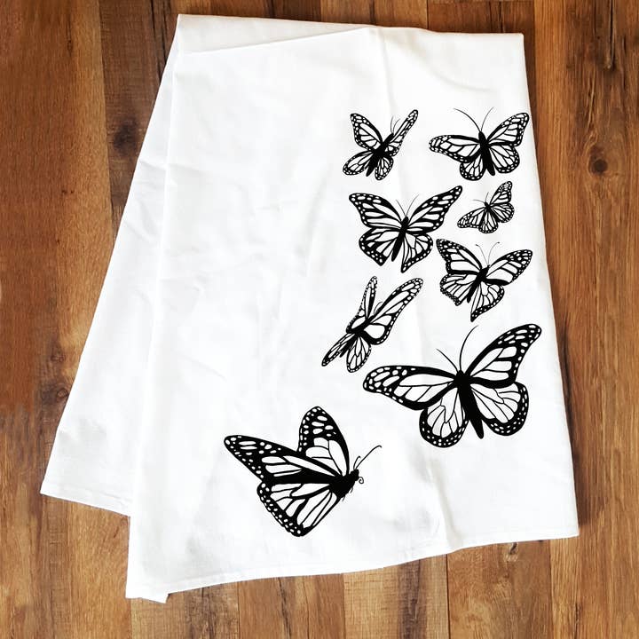 Butterfly Tea Towel for wholesale by Corvidae drawings & designs