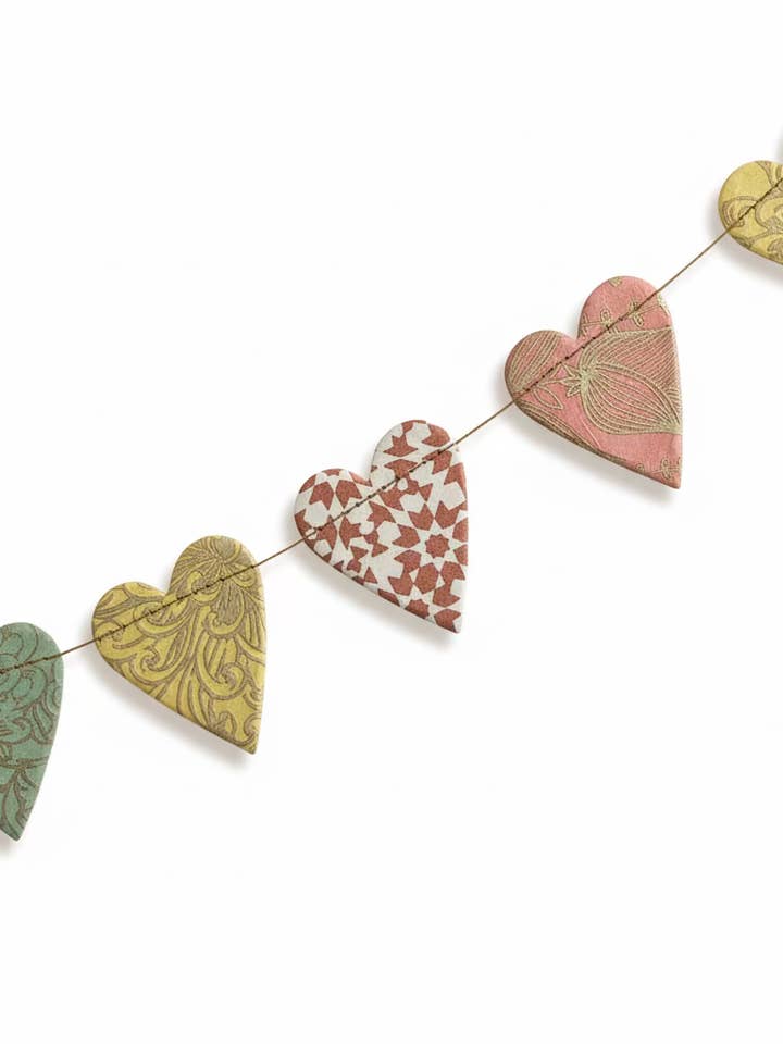 Mönstrad hjärtpappersgirlang för wholesale av farmette