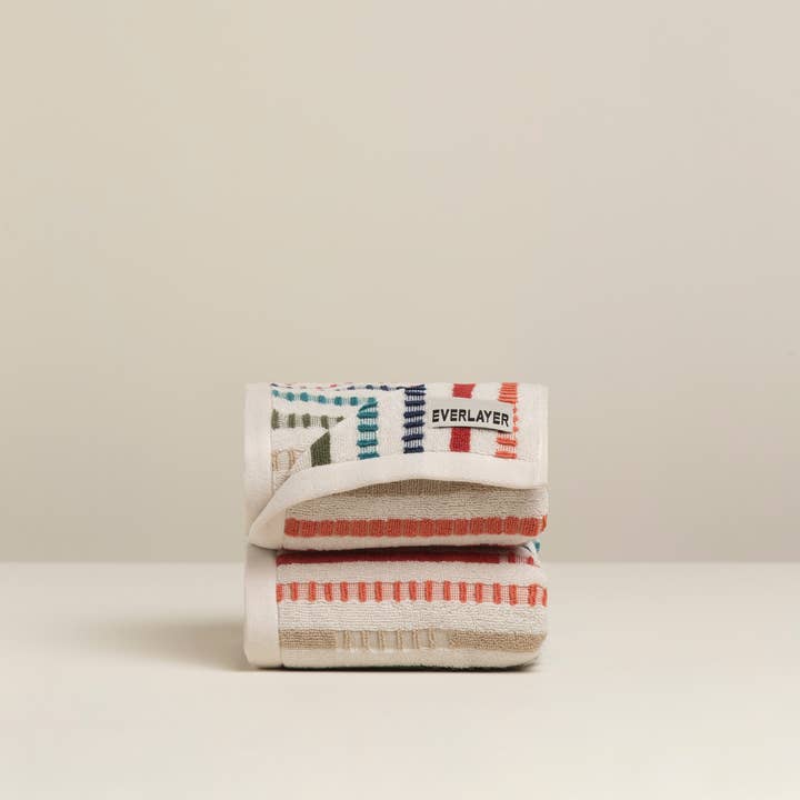 Multi Stripe Hand Towel (Pair) Velvet for wholesale on Faire